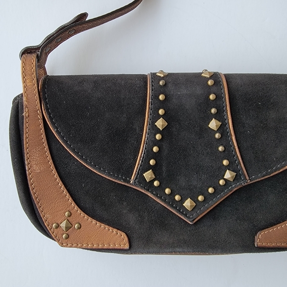Couture Donald J Pliner Suede Leather Handbag Made in the Mountains of Italy - Picture 2 of 16